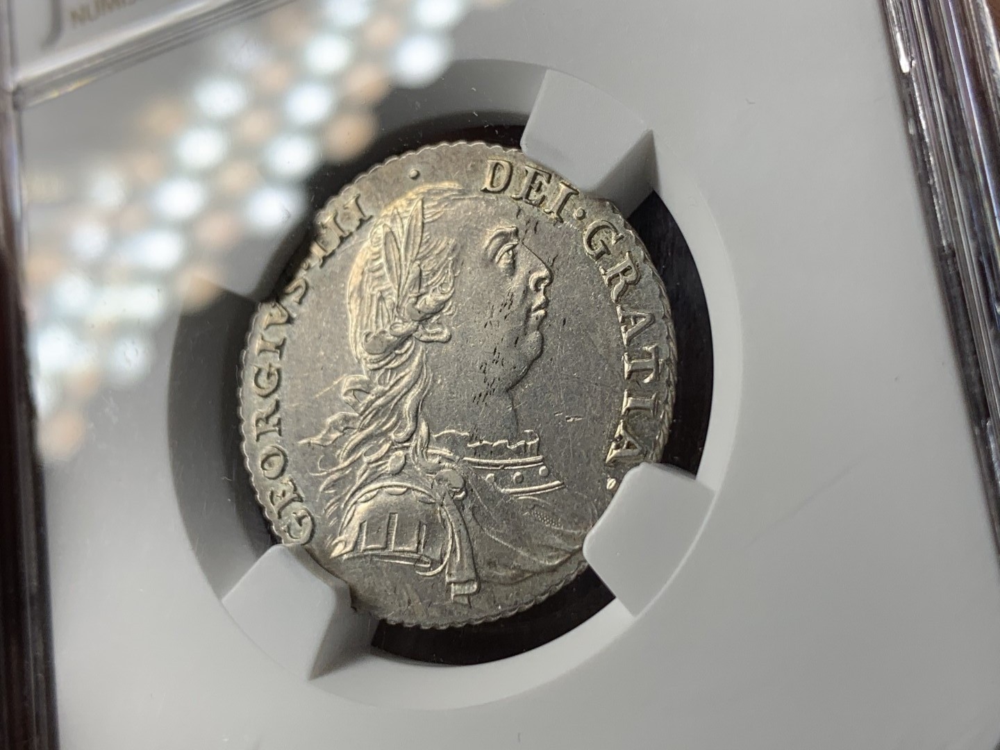 《竞宝斋》第36场-本周日 （全场顺丰包邮） NGC-AU58 英国1787乔治三世一先令有心版 早期军装头像