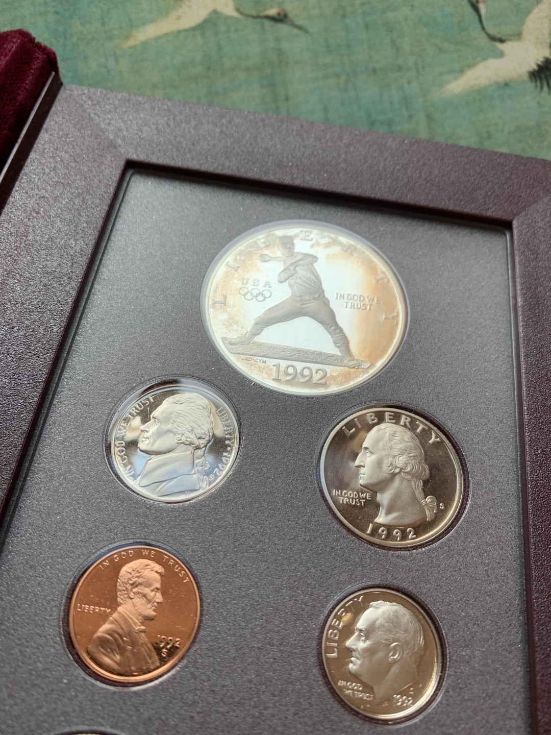 《竞宝斋》第37场-周日 首场自动拍卖 2件或者满200包顺丰 原装美国1992年7枚套本垒打精制币最大的是银币26.73克