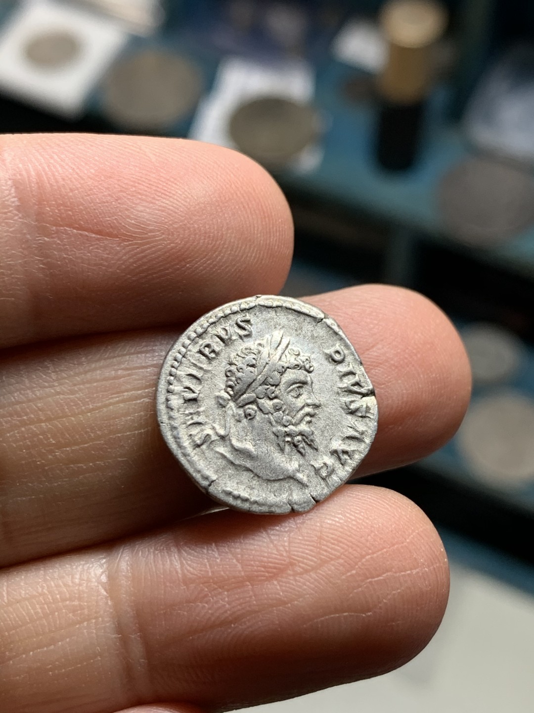 《竞宝斋》第36场-本周日 （全场顺丰包邮） 古罗马帝国塞维鲁1第纳尔银币重3克
