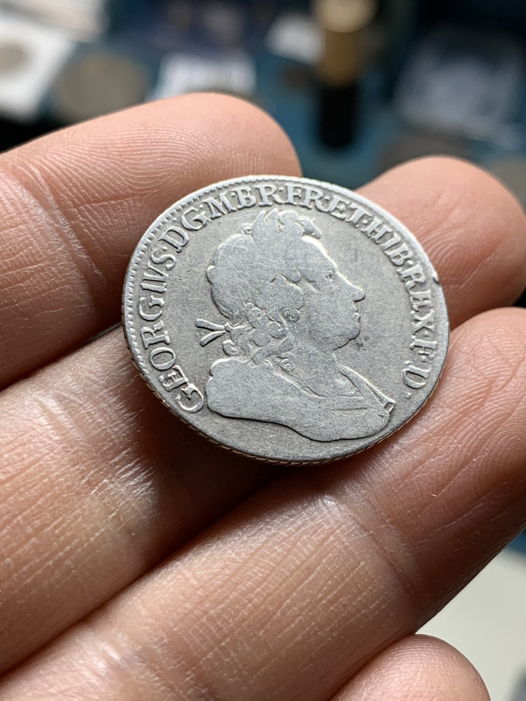 《竞宝斋》第36场-本周日 （全场顺丰包邮） 英国1723乔治一世SSC版先令银币