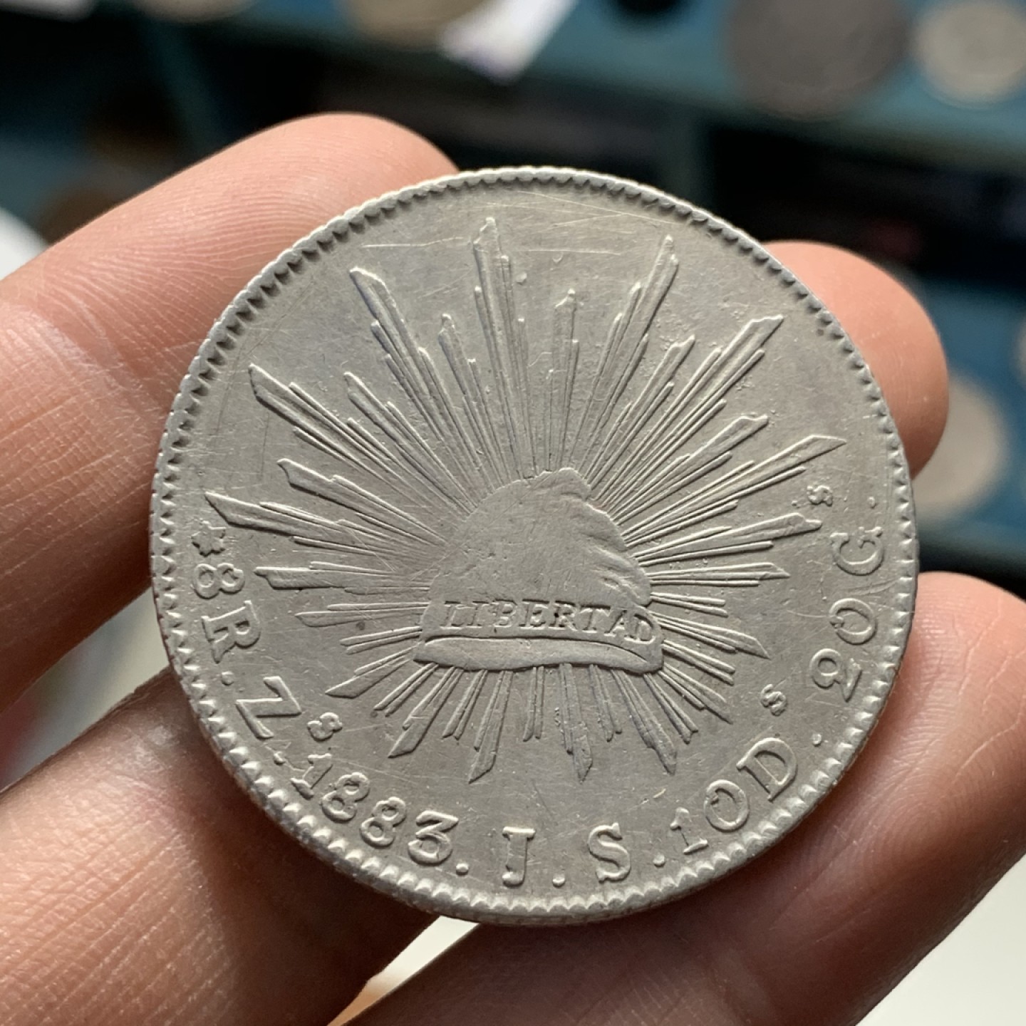 《竞宝斋》第37场-周日 首场自动拍卖 2件或者满200包顺丰 墨西哥1883年Zs 花边鹰洋8R 大银币 有细划