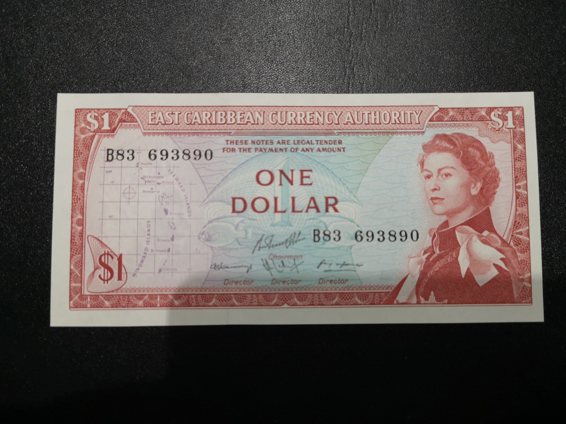 《外钞收藏家》第一百六十九期拍卖（本期65件） 东加勒比1刀 女王 全新UNC 无47