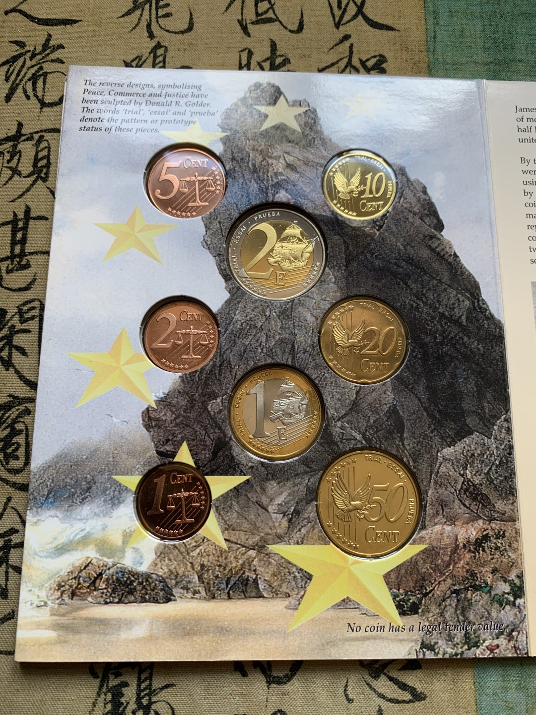 《竞宝斋》第37场-周日 首场自动拍卖 2件或者满200包顺丰 原封装英国 2002年 欧元试铸 ESSAI样币 8枚套卡装 少见