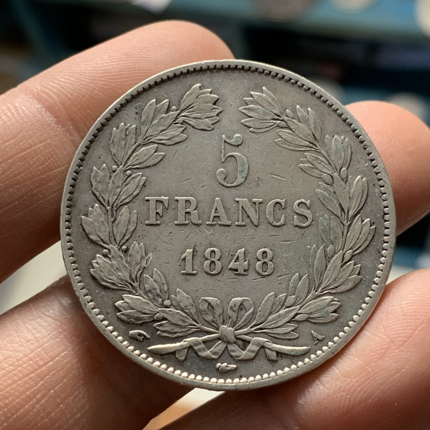 《竞宝斋》第37场-周日 首场自动拍卖 2件或者满200包顺丰 法国1848-A年菲利普5法郎 大银币 细节一流 好品