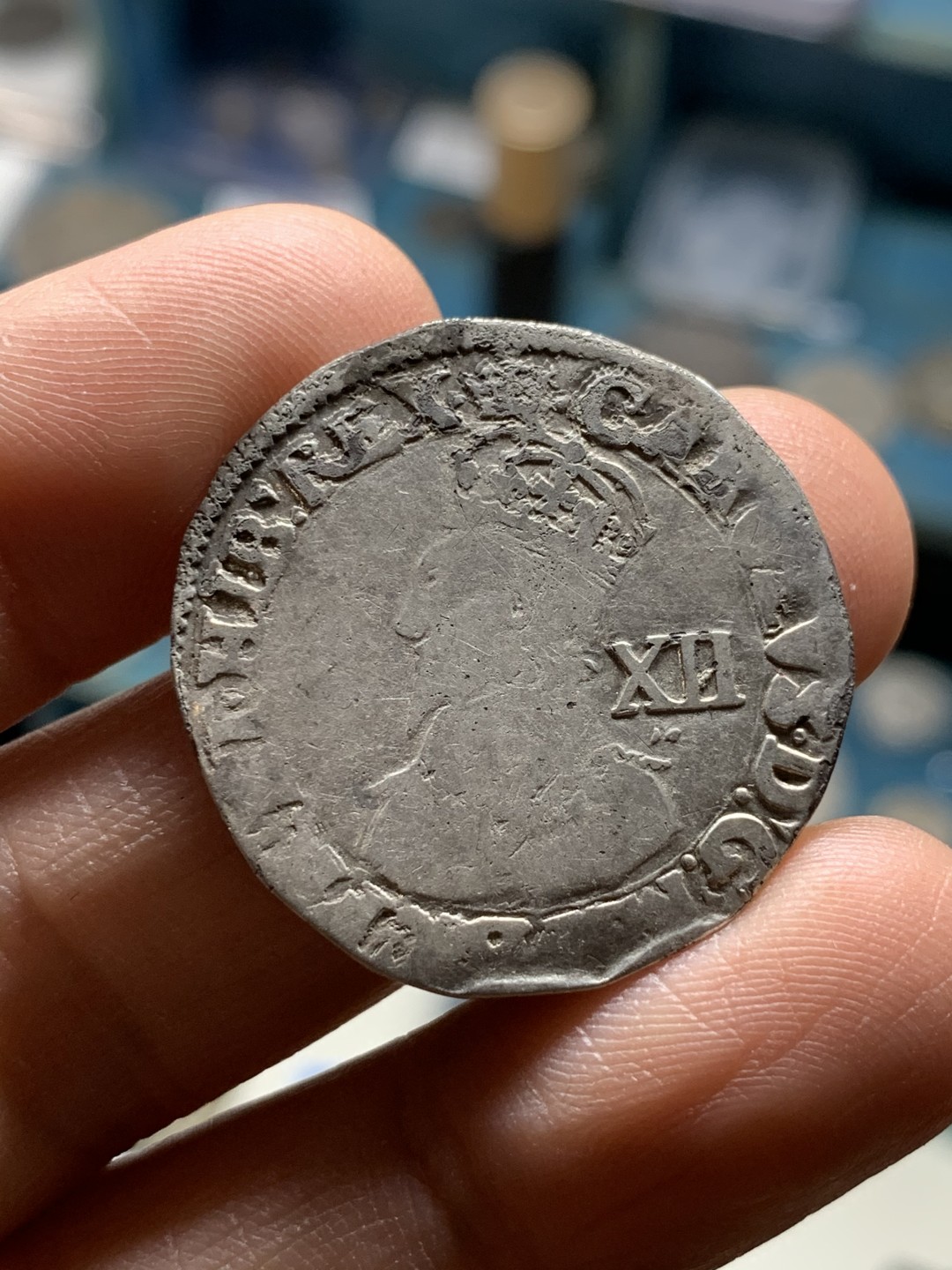 《竞宝斋》第36场-本周日 （全场顺丰包邮） 英国1625-1949年查理一世1先令银币 打制银币