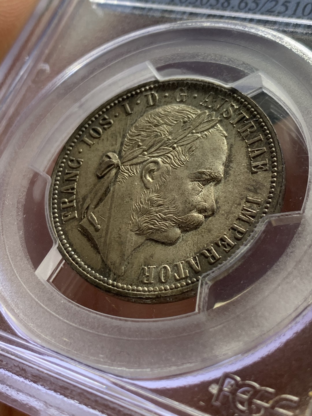 《竞宝斋》第36场-本周日 （全场顺丰包邮） PCGS-MS65 奥地利 1879年 1弗洛林银币 顶级高分 转光五彩