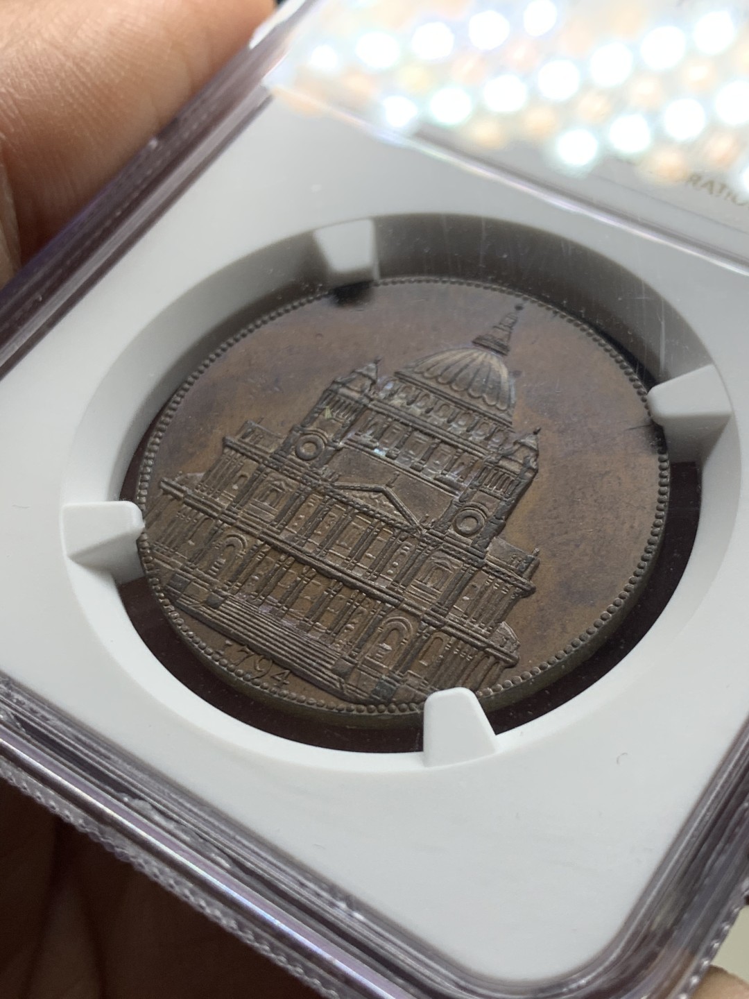 《竞宝斋》第36场-本周日 （全场顺丰包邮） NGC-MS63BN英国1794年1便士代币