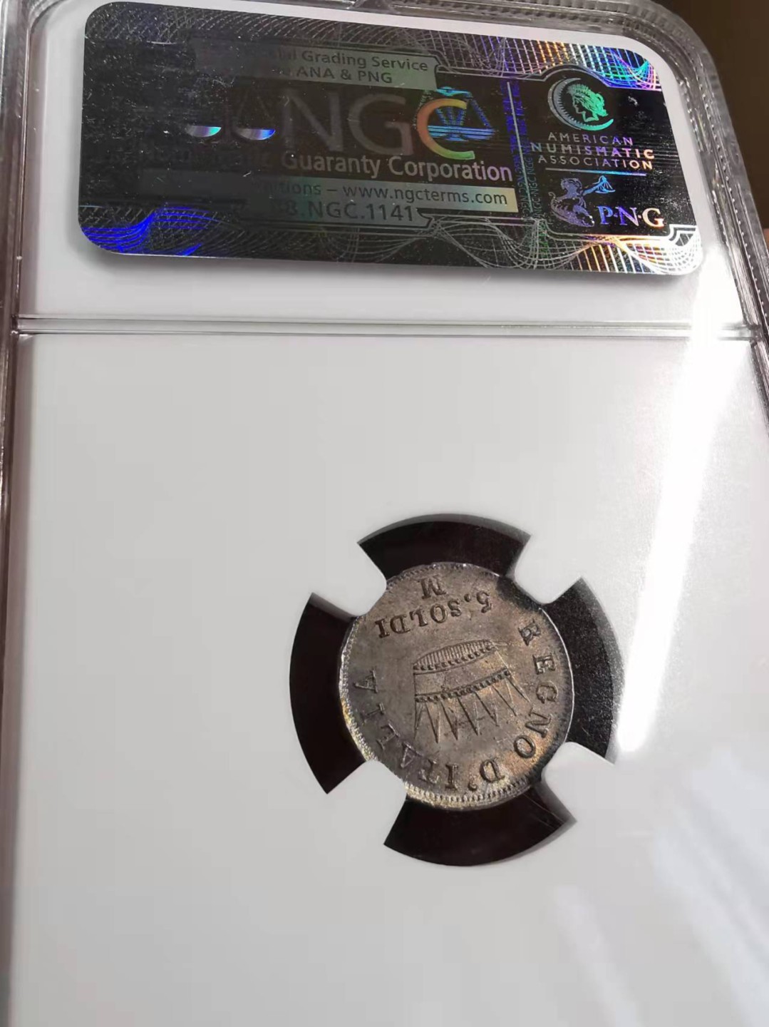 欧罗巴与亚细亚的春天奏鸣曲—凡希社世界钱币微拍第一百九十期 荐！1811M拿破仑意大利王国5Soldi银币NGC-MS64冠军浅色五彩！