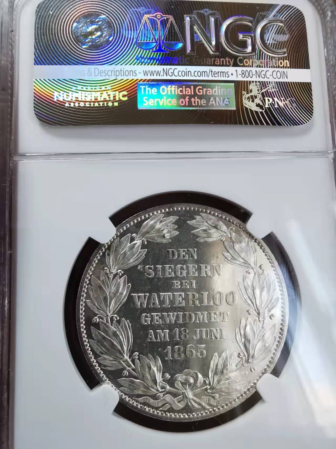 欧罗巴与亚细亚的春天奏鸣曲—凡希社世界钱币微拍第一百九十期 荐！1865汉诺威滑铁卢纪念泰勒精铸NGC-PF63