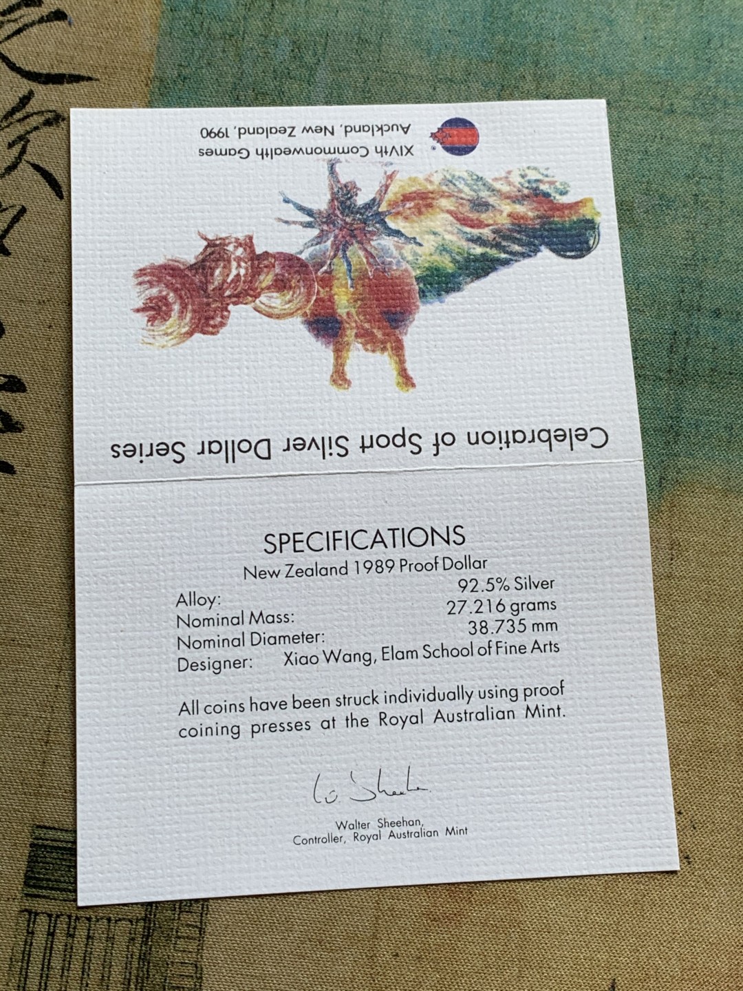 《竞宝斋》第37场-周日 首场自动拍卖 2件或者满200包顺丰 原盒证书4枚套 新西兰 1990年 英联邦奥运会 1元 精制PROOF银币 单枚27.21克 92.5%银