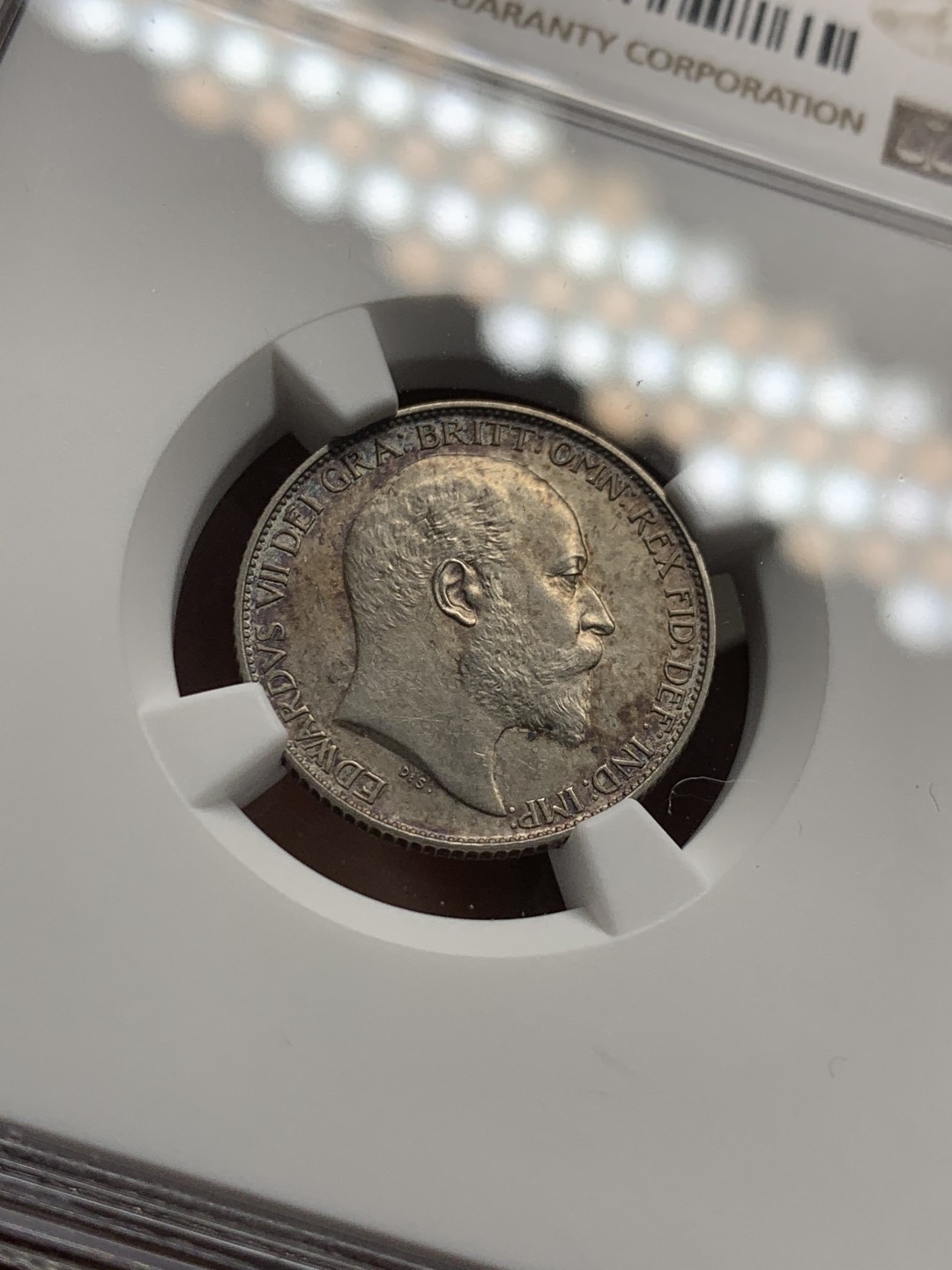 《竞宝斋》第36场-本周日 （全场顺丰包邮） 英国1902年爱七Matte6便士NGC-PF62Matte 品相好 Matte6便士少⻅