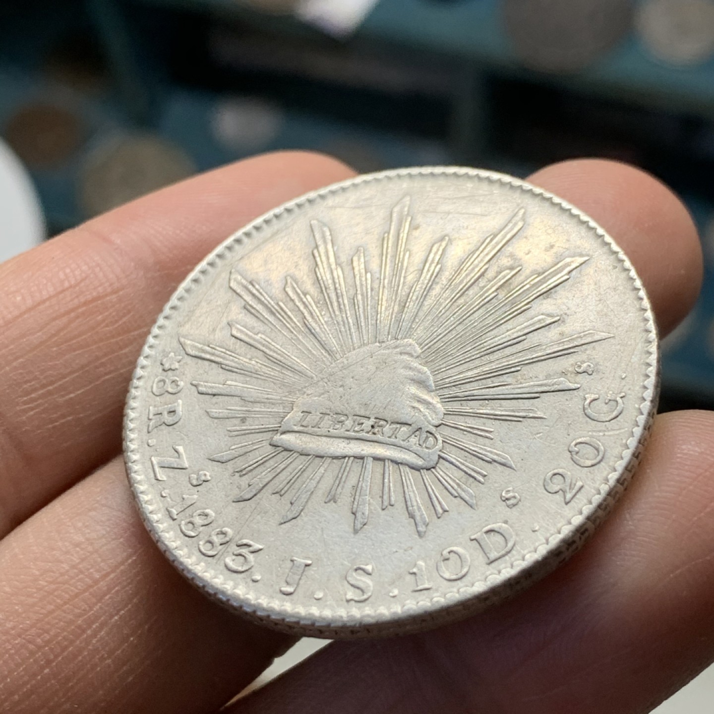 《竞宝斋》第37场-周日 首场自动拍卖 2件或者满200包顺丰 墨西哥1883年Zs 花边鹰洋8R 大银币 有细划