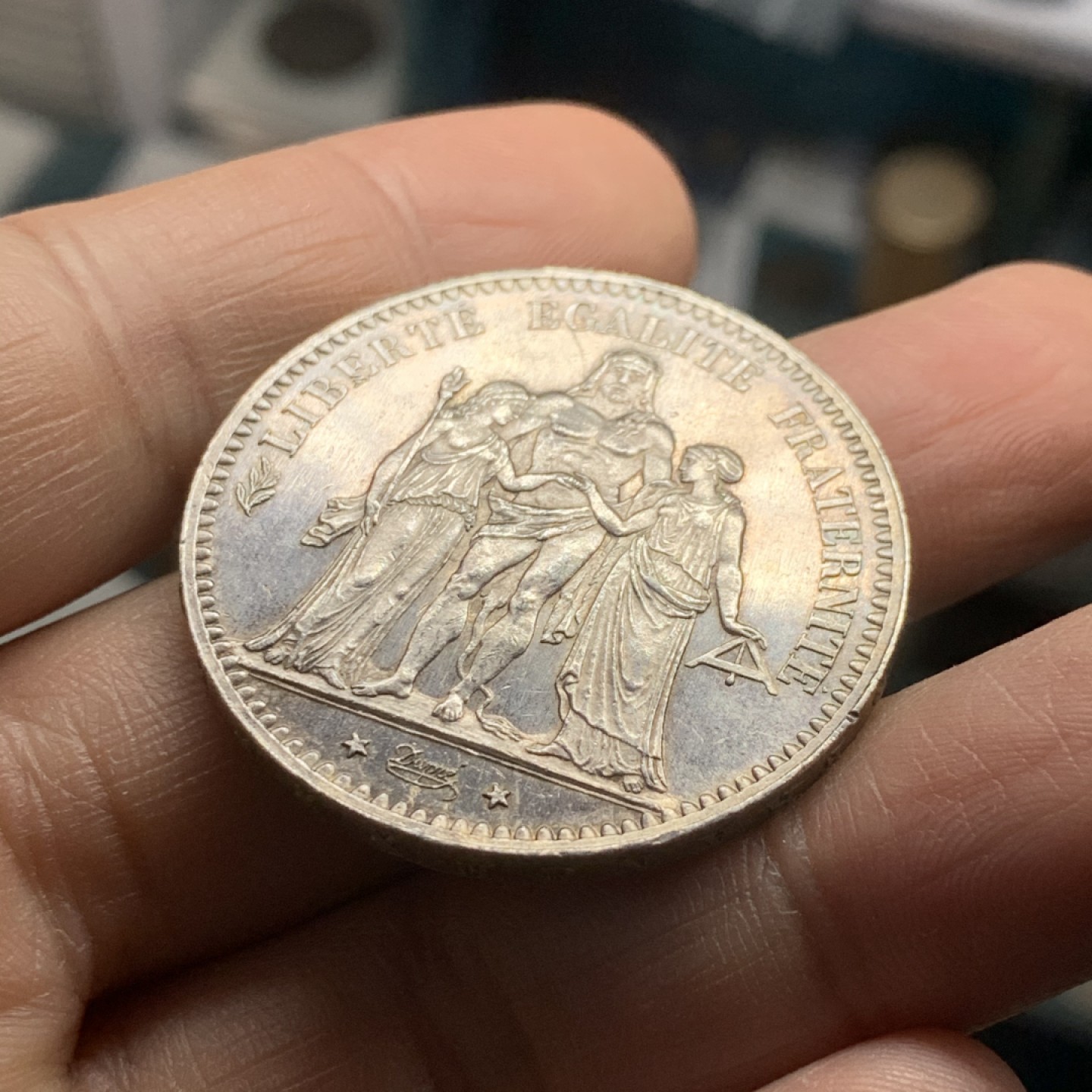 《竞宝斋》第37场-周日 首场自动拍卖 2件或者满200包顺丰 法国1876-A年 大力神 5法郎 大银币 原光好品 可以自己送评