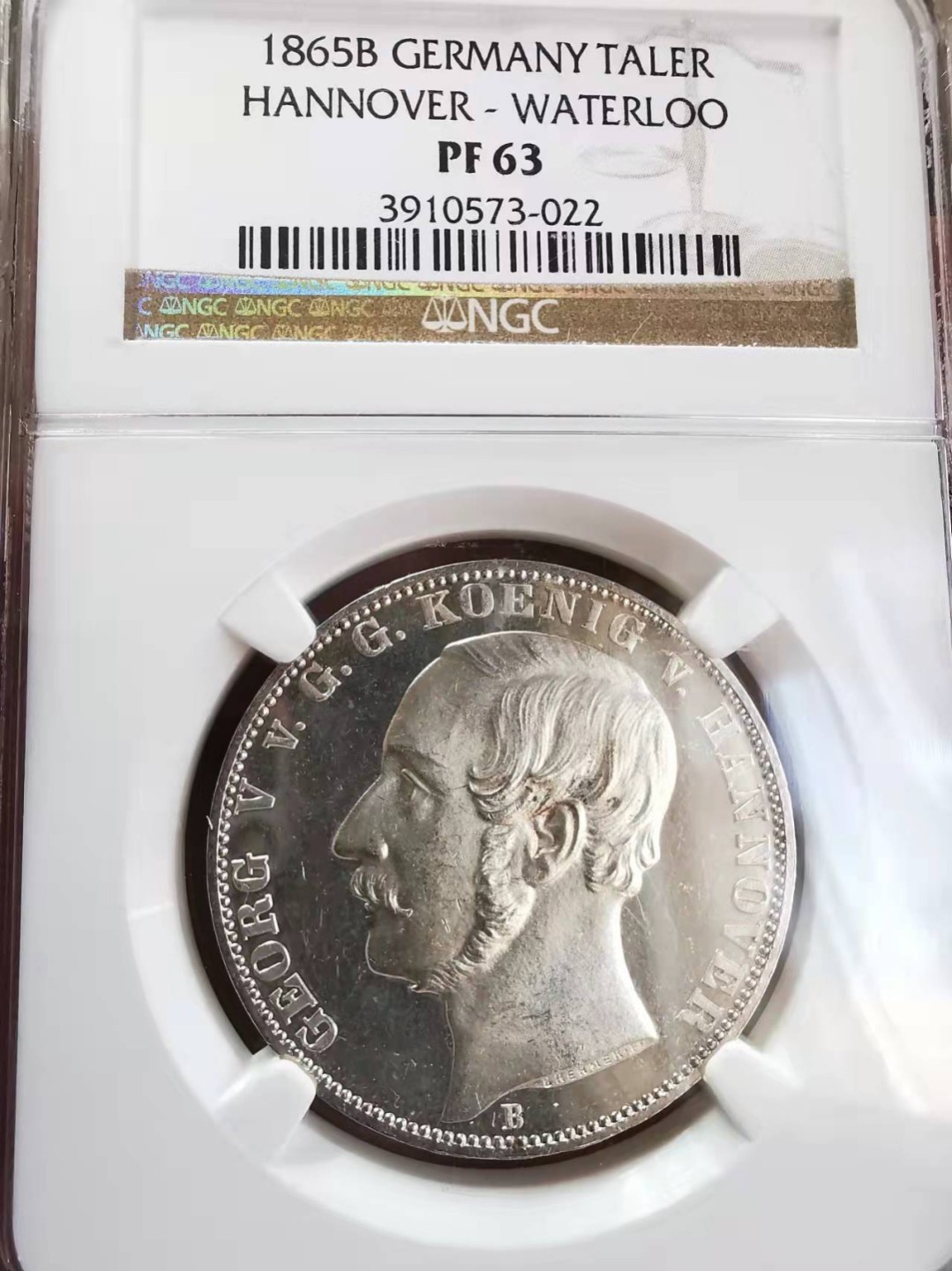 欧罗巴与亚细亚的春天奏鸣曲—凡希社世界钱币微拍第一百九十期 荐！1865汉诺威滑铁卢纪念泰勒精铸NGC-PF63