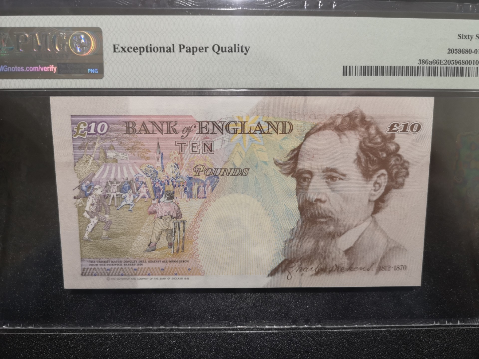 《外钞收藏家》第一百六十九期拍卖（本期65件） 1993年英国E序列10镑 PMG66 关门号