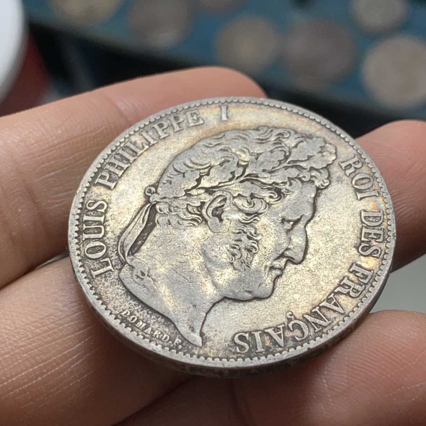 《竞宝斋》第37场-周日 首场自动拍卖 2件或者满200包顺丰 法国 1847-A年 菲利普一世 5法郎 原味 背带彩 银币 好味道