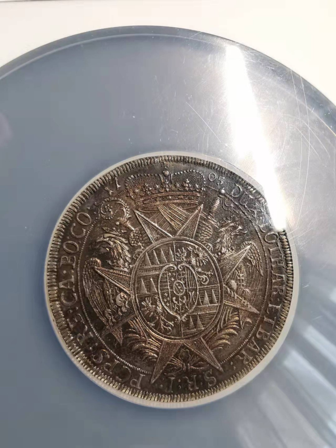 欧罗巴与亚细亚的春天奏鸣曲—凡希社世界钱币微拍第一百九十期 荐！1705奥尔穆茨泰勒大银NGC-MS62深度五彩！