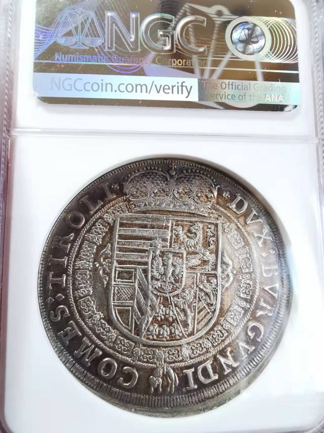 欧罗巴与亚细亚的春天奏鸣曲—凡希社世界钱币微拍第一百九十期 荐！1632神罗利奥波德泰勒大银NGC-MS62深色包浆！