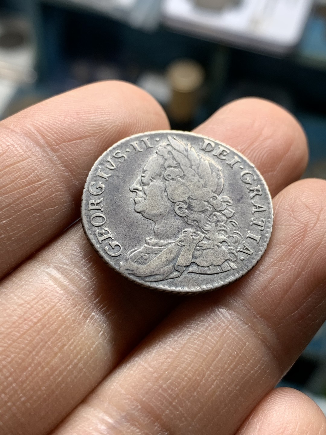《竞宝斋》第36场-本周日 （全场顺丰包邮） 英国1750年乔治二世好品相1先令老银币
