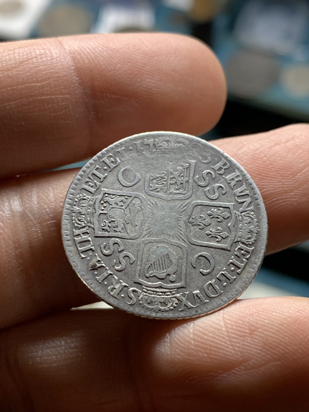 《竞宝斋》第36场-本周日 （全场顺丰包邮） 英国1723乔治一世SSC版先令银币