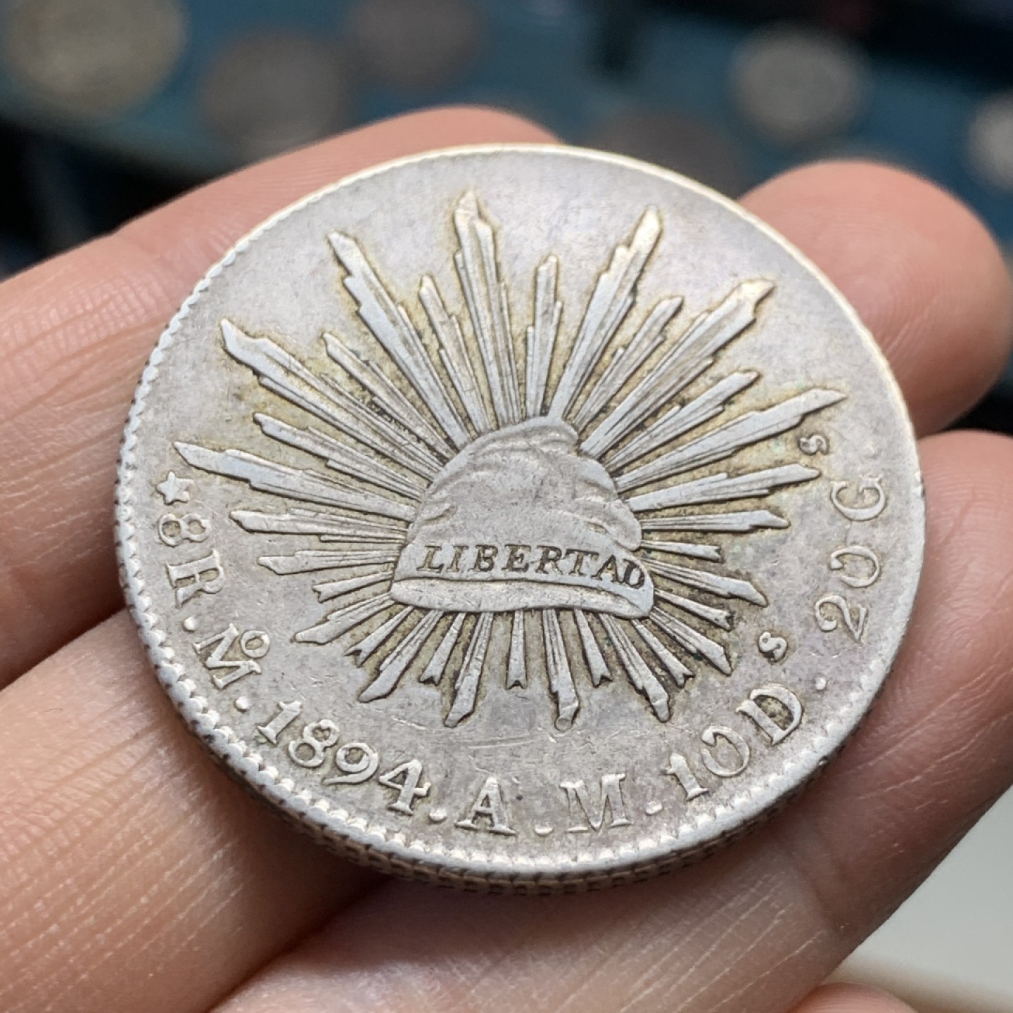 《竞宝斋》第37场-周日 首场自动拍卖 2件或者满200包顺丰 墨西哥1894年Mo 花边鹰洋8R 好品原味 大银币