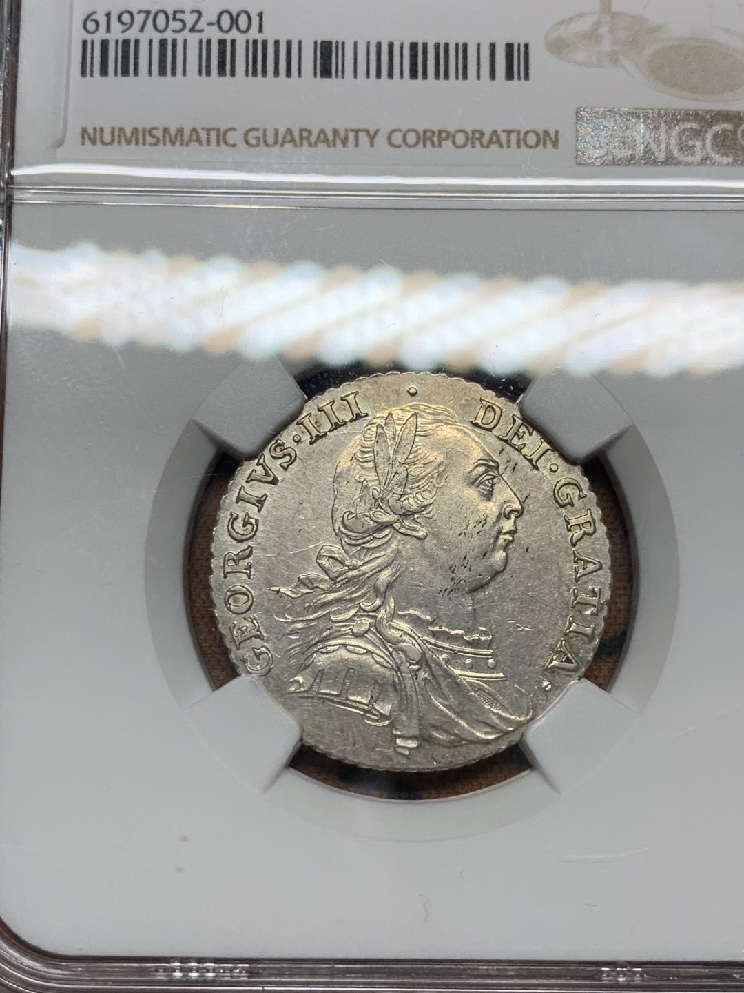 《竞宝斋》第36场-本周日 （全场顺丰包邮） NGC-AU58 英国1787乔治三世一先令有心版 早期军装头像