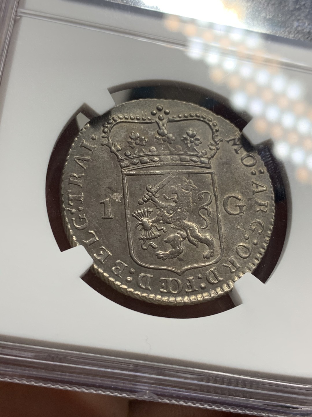 《竞宝斋》第36场-本周日 （全场顺丰包邮） NGC-UNC 荷兰1794年乌德勒支1盾银币 深醇包浆