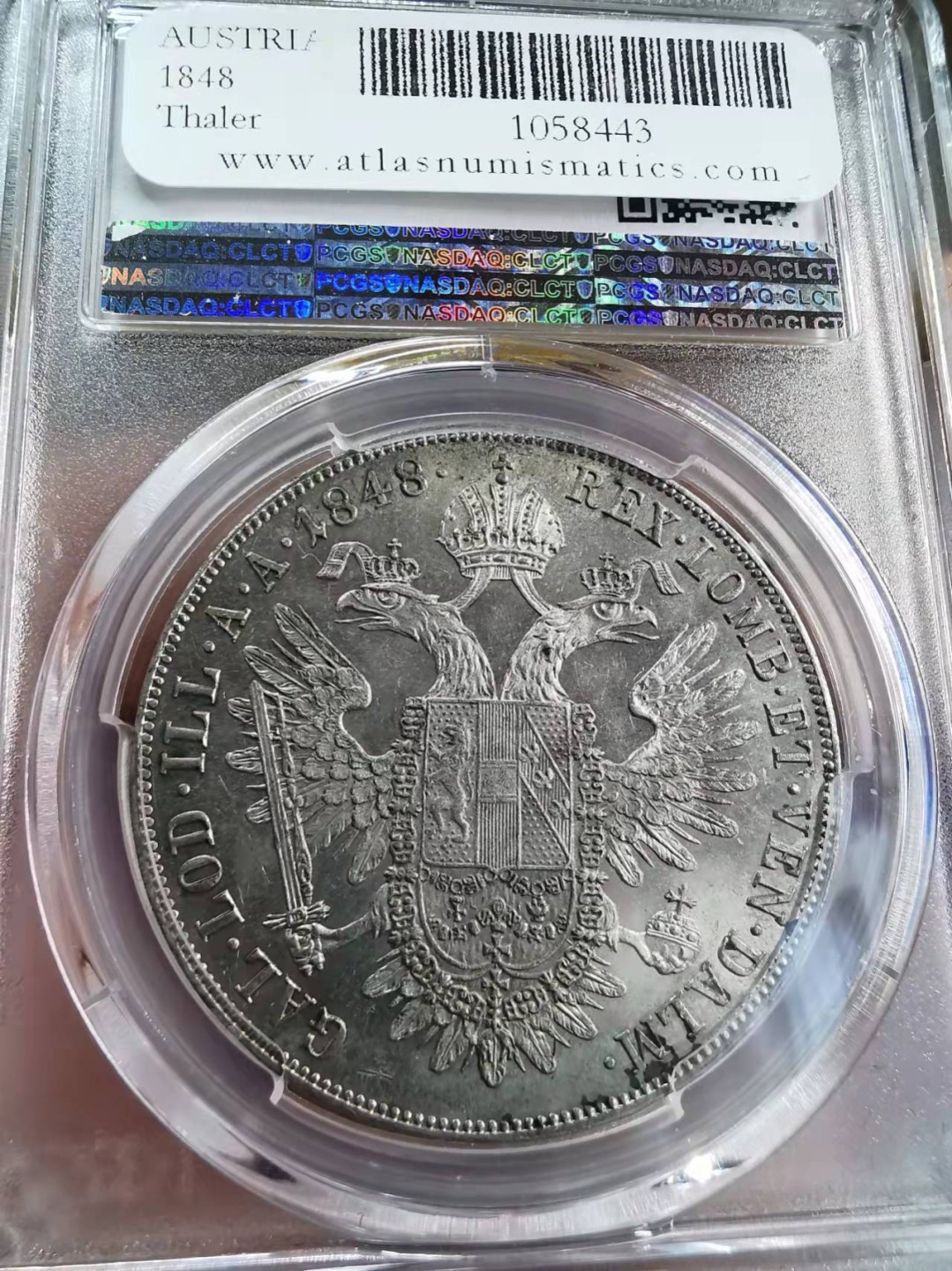 欧罗巴与亚细亚的春天奏鸣曲—凡希社世界钱币微拍第一百九十期 荐！1848奥地利帝国斐迪南一世帝国泰勒大银PCGS-MS63黄光！