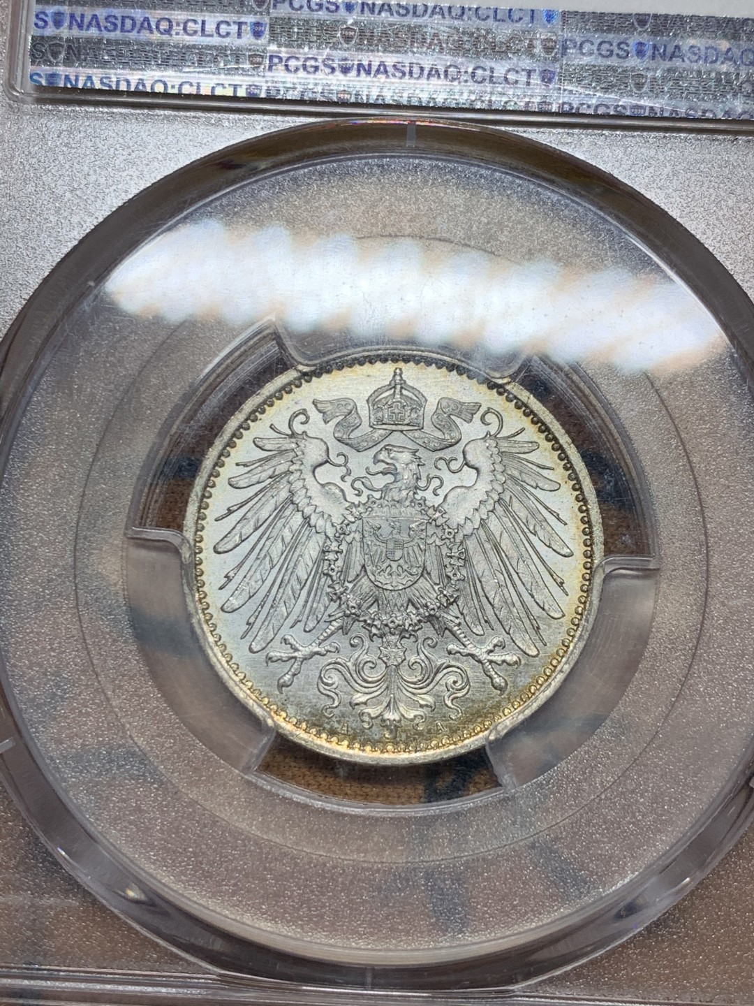 《竞宝斋》第36场-本周日 （全场顺丰包邮） PCGS-MS67 1914-A 德意志帝国1马克 变态高分