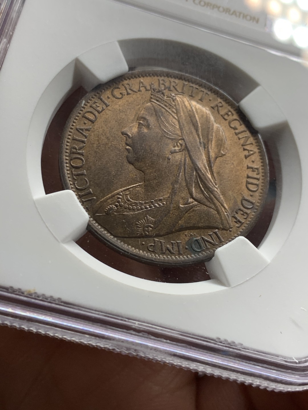 《竞宝斋》第36场-本周日 （全场顺丰包邮） NGC-MS63BN 英国1901年维多利亚大便士