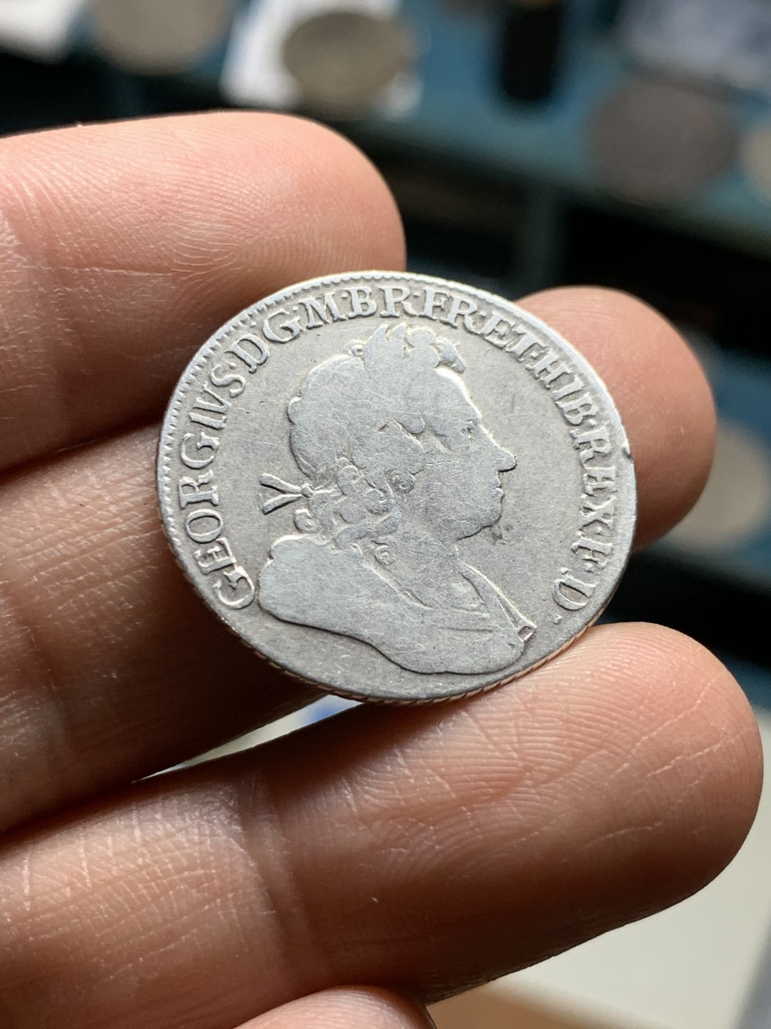 《竞宝斋》第36场-本周日 （全场顺丰包邮） 英国1723乔治一世SSC版先令银币