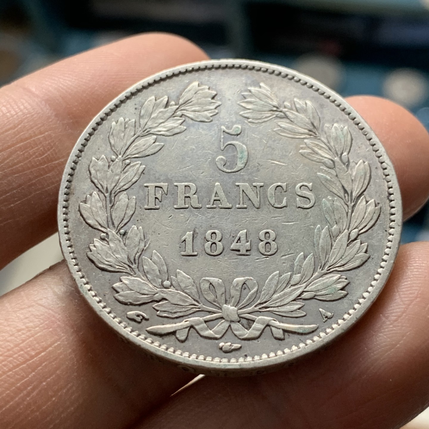 《竞宝斋》第37场-周日 首场自动拍卖 2件或者满200包顺丰 法国1848-A年菲利普5法郎 大银币 细节一流 好品