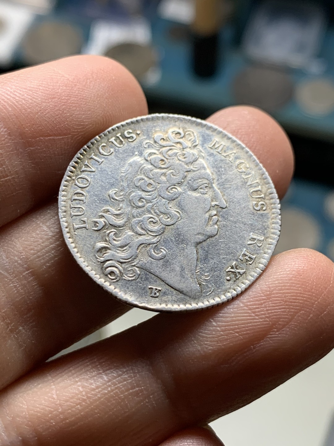 《竞宝斋》第36场-本周日 （全场顺丰包邮） 法国 1712年 路易十四 圆形 银质代币