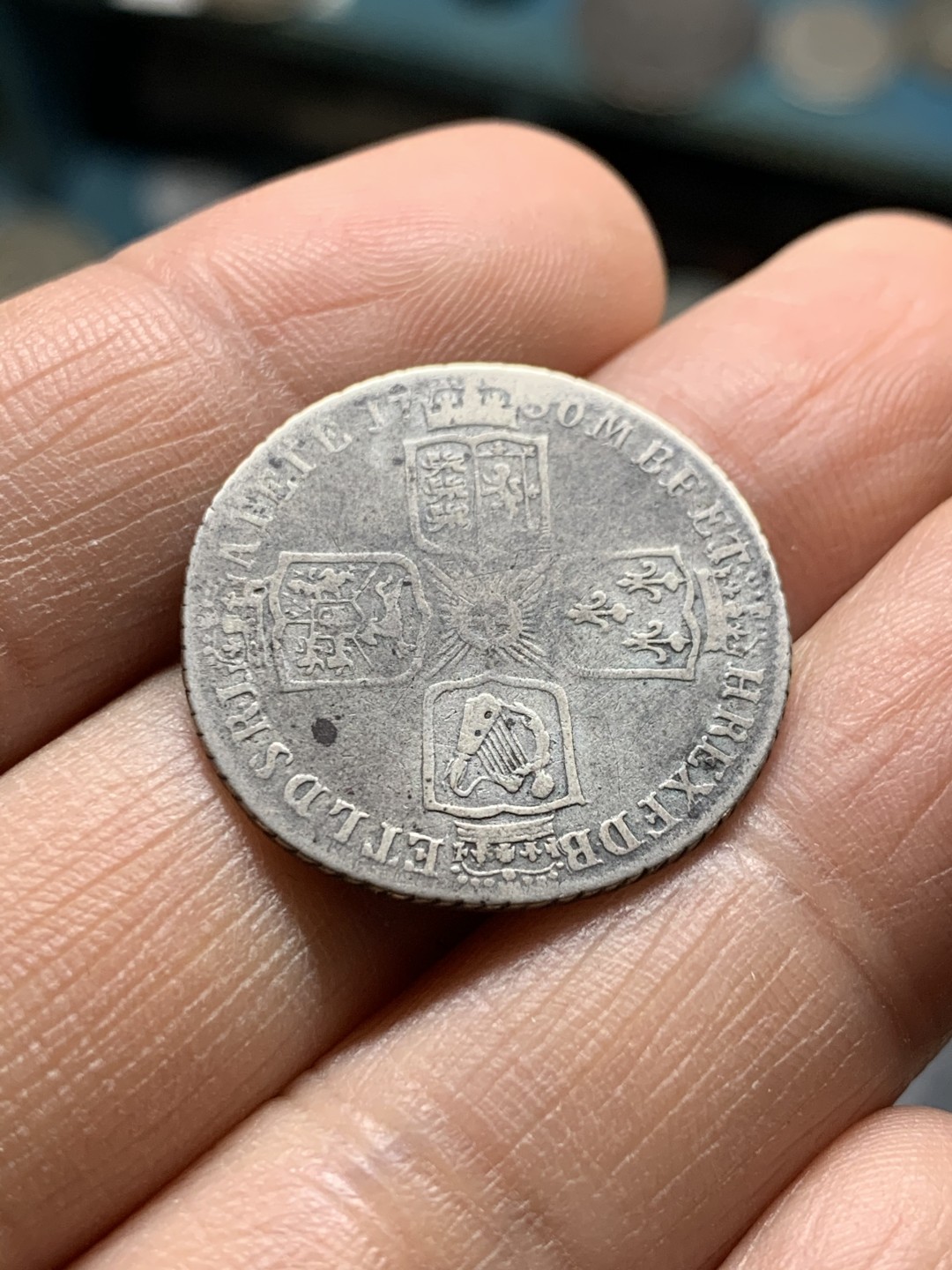 《竞宝斋》第36场-本周日 （全场顺丰包邮） 英国1750年乔治二世好品相1先令老银币