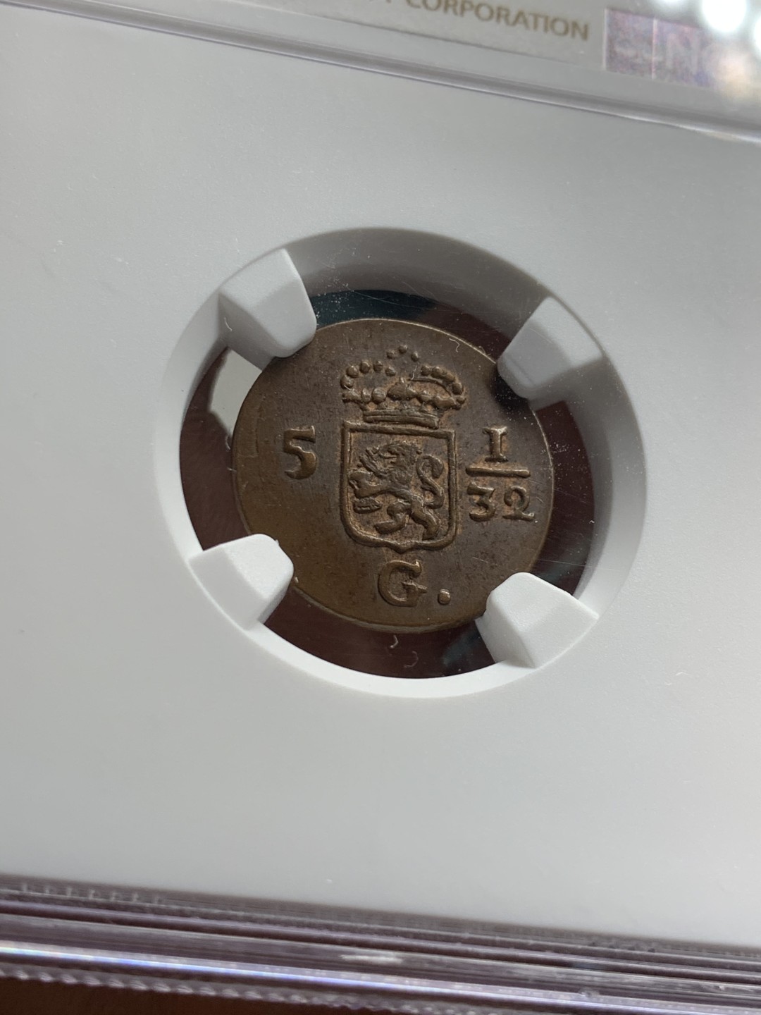 《竞宝斋》第36场-本周日 （全场顺丰包邮） NGC-MS 61BN 荷属东印度1808年1/2 DUIT 铜币