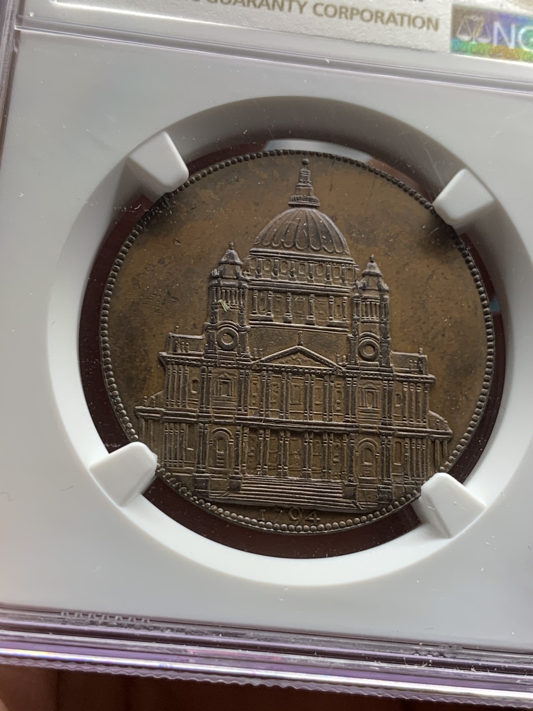 《竞宝斋》第36场-本周日 （全场顺丰包邮） NGC-MS63BN英国1794年1便士代币