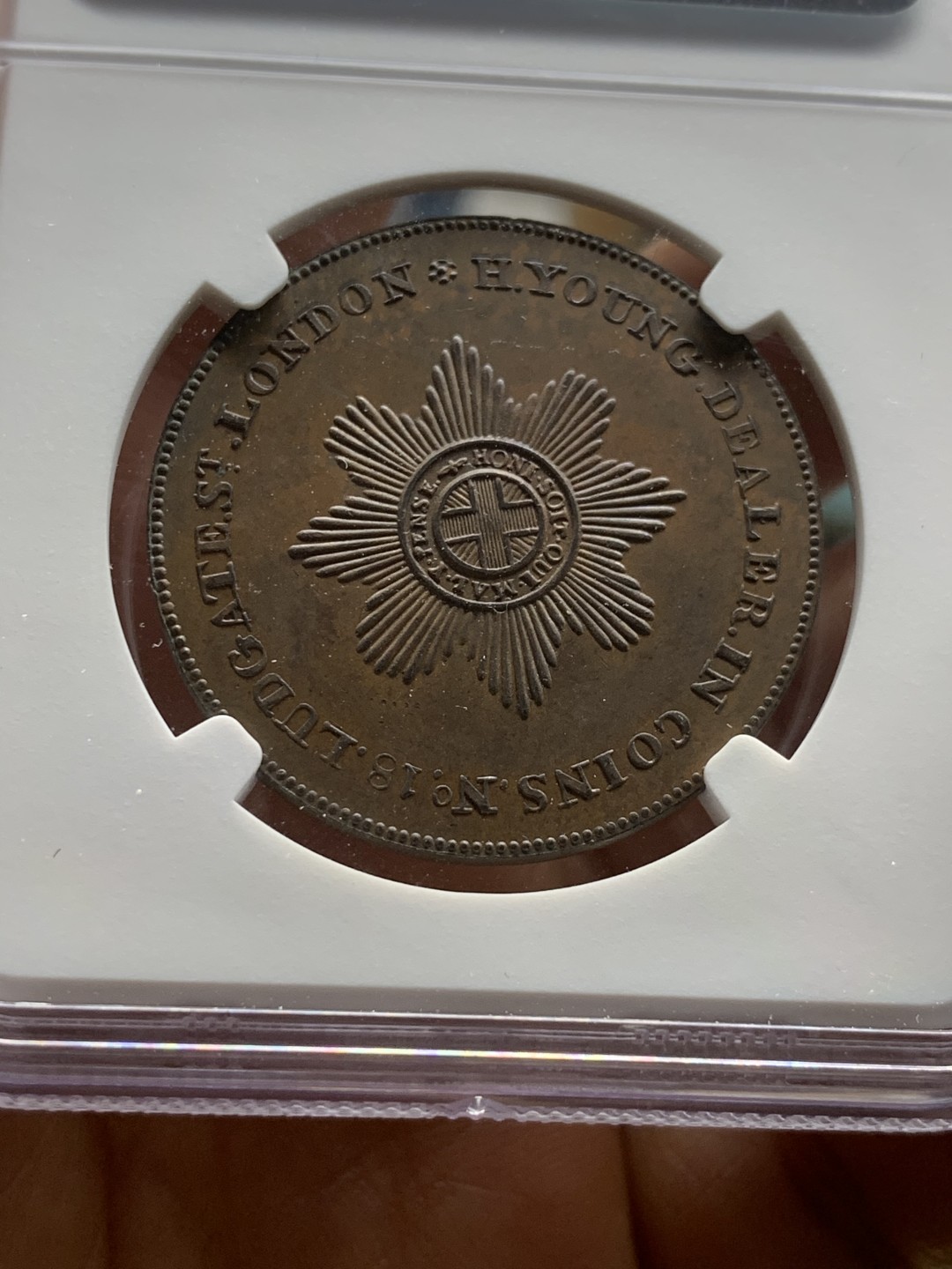 《竞宝斋》第36场-本周日 （全场顺丰包邮） NGC-MS63BN英国1794年1便士代币