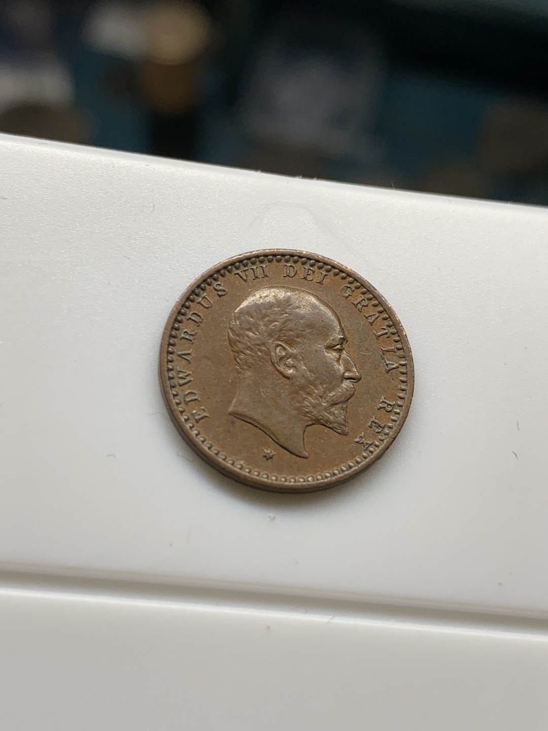 《竞宝斋》第36场-本周日 （全场顺丰包邮） 1902英国 爱德华七世半法新 UNC品相 最小面值的马剑