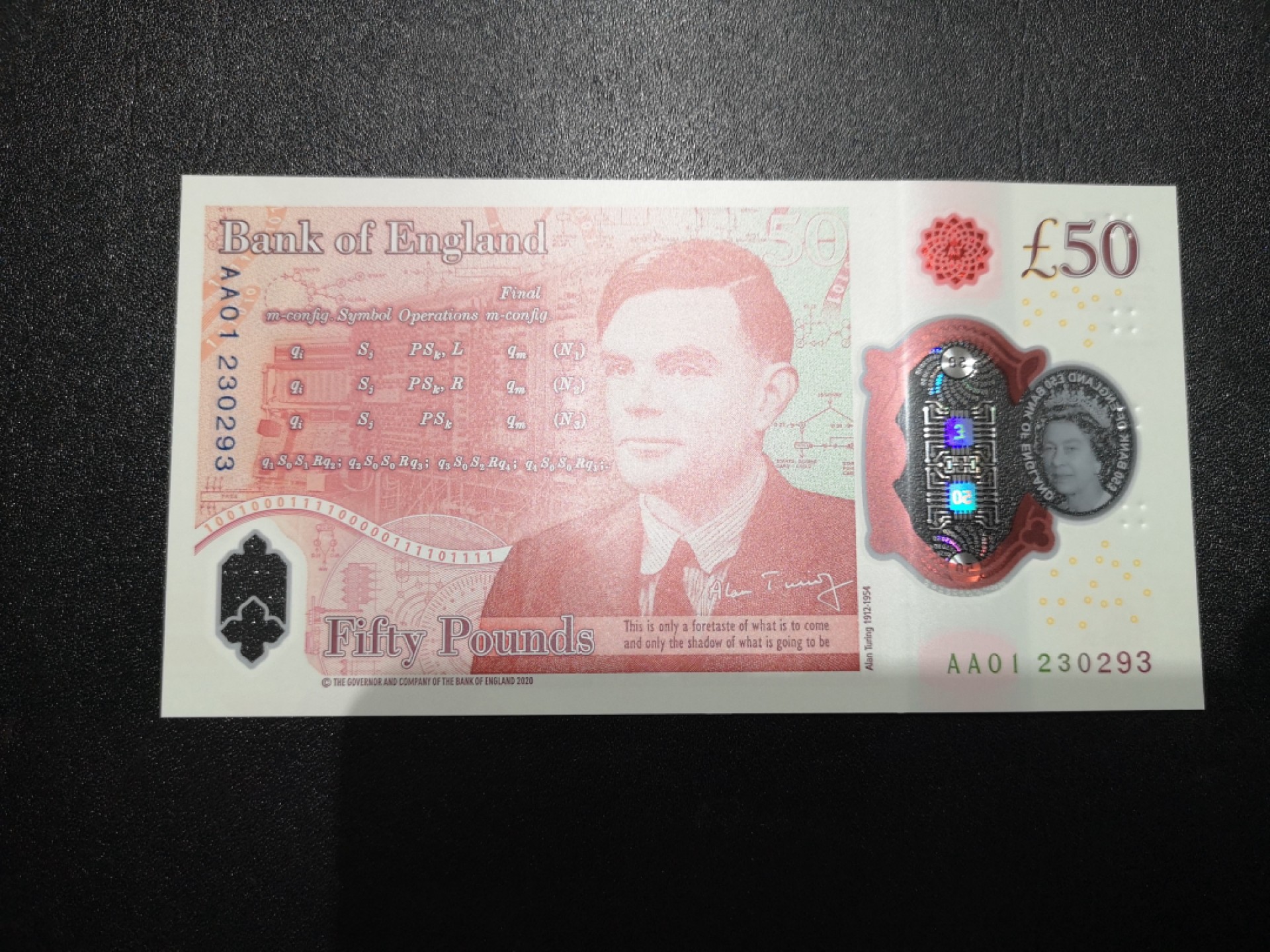 《外钞收藏家》第一百六十九期拍卖（本期65件） 英国最新版50镑塑料钞 AA01首发冠 全新UNC 无47