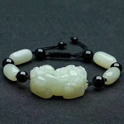 【附国检证书】天然玉貔貅手链男女情侣款超质量好玉手串 - 【附国检证书】天然玉貔貅手链男女情侣款超质量好玉手串