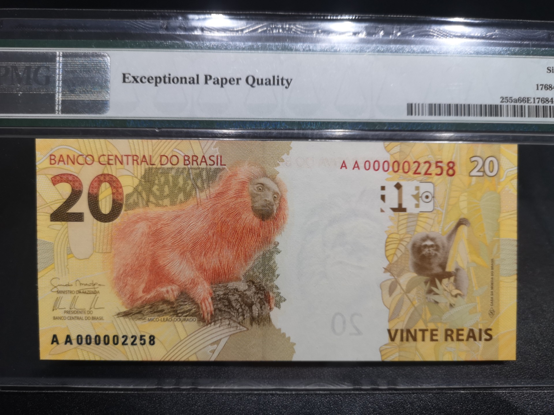 《外钞收藏家》第一百六十九期拍卖（本期65件） 巴西雷亚尔10、20全同千位号一组 PMG66 同分不易