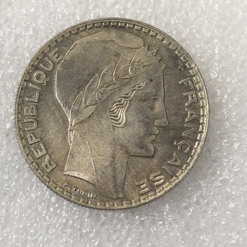 Chase Auction（得物拍卖）第3期 - - 中外纸币、硬币、银币联拍 法国银币，1933年20法郎，大谷物女神，重20克！