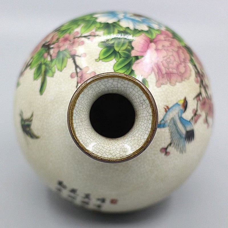 大清乾隆粉彩富贵牡丹苹果樽古玩收藏古瓷器家居摆件景德镇陶瓷