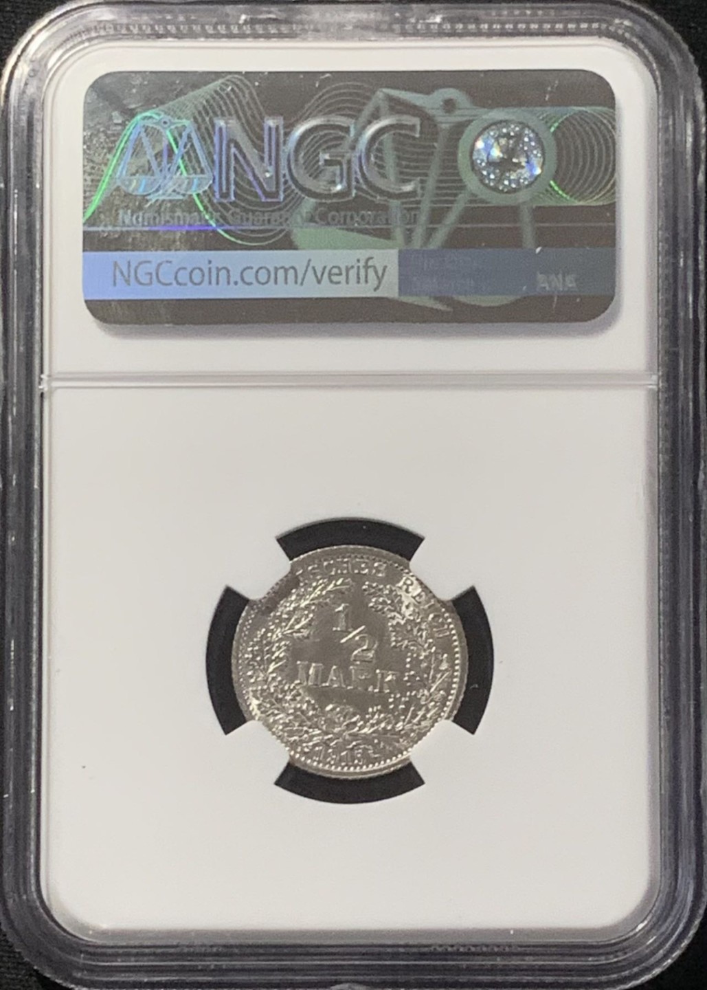 紫瑗钱币——第207期拍卖 德国 1915年 A版 第二帝国 1/2马克 银币 NGC UNC Detail