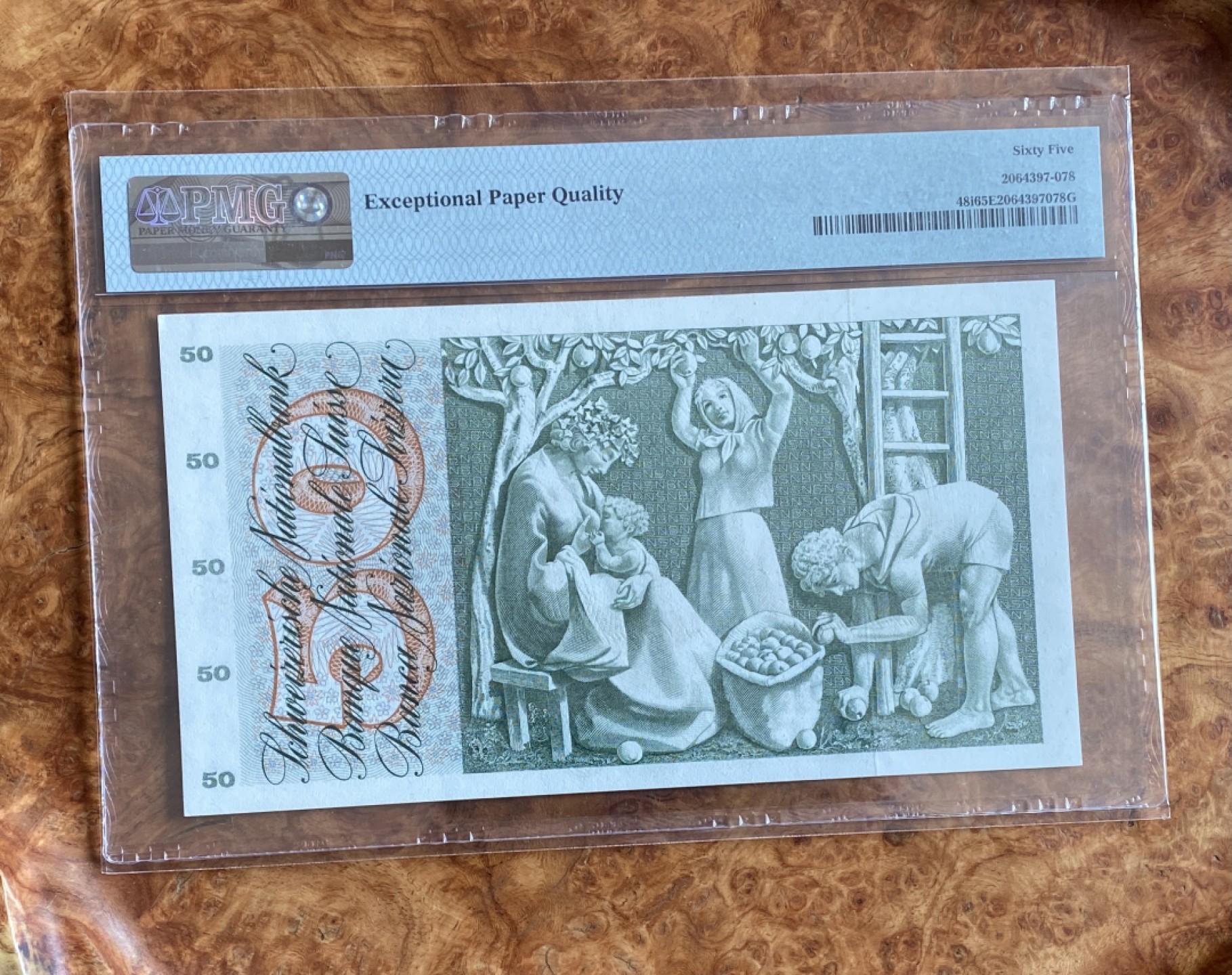 Chase Auction（得物拍卖）第3期 - - 中外纸币、硬币、银币联拍 1969年瑞士50法郎，PMG65分，经典苹果园！
