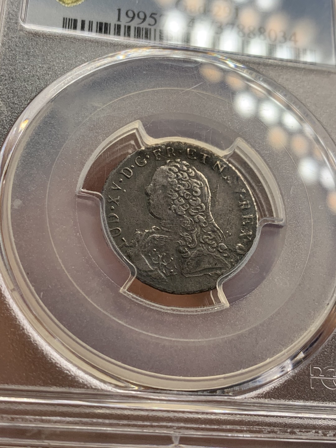 《竞宝斋》第37场-周日 首场自动拍卖 2件或者满200包顺丰 PCGS XF45 稀少 黑彩包浆 法国1730AA 路易十五小孩头 1/10埃居银币