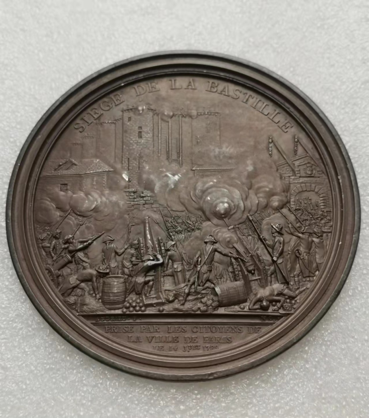 瓶子🏺第28期拍卖会 1789年法国大革命攻占巴士底狱单面镀铜大章