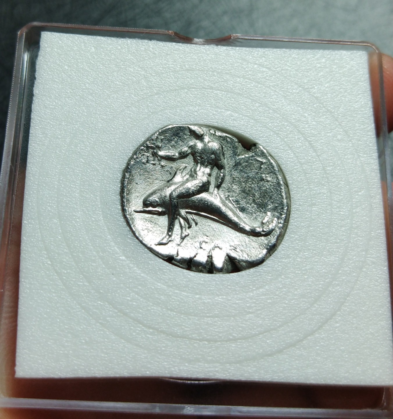 【古希腊币】塔兰托城海豚少年银币斯塔特银币诺姆斯银币