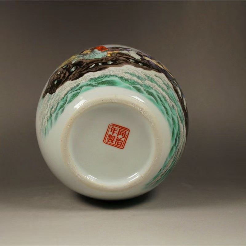 清光绪粉彩八仙过海瓷罐古玩瓷器家居展柜摆件