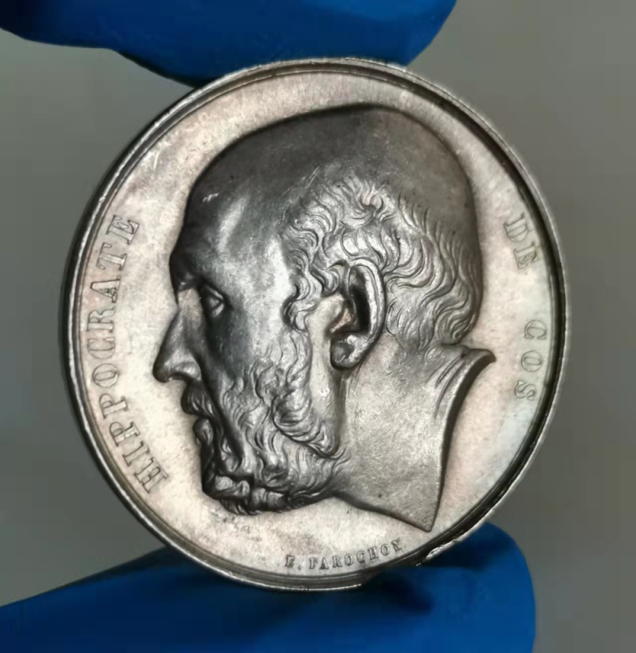 瓶子🏺第28期拍卖会 法国19世纪医圣希波克拉底医学JETON银章（淡金色好品）